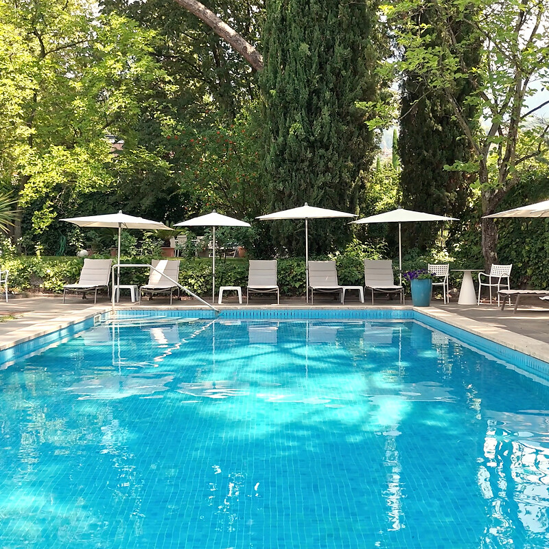 The outdoor swimming pool